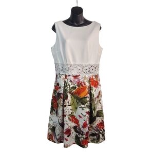 db established 1962 Dress Women's Floral Print Lace Sleeveless Dress Size 14 NWT